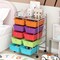 Costway 10-Drawer Storage Cart Utility Rolling Trolley Kitchen Office Organizer Black/Clear/Macaron/Grey/Black Gardient/Multicolor/Pink/RainbowithWhite/Hot Pink/Skin Pink/Purple